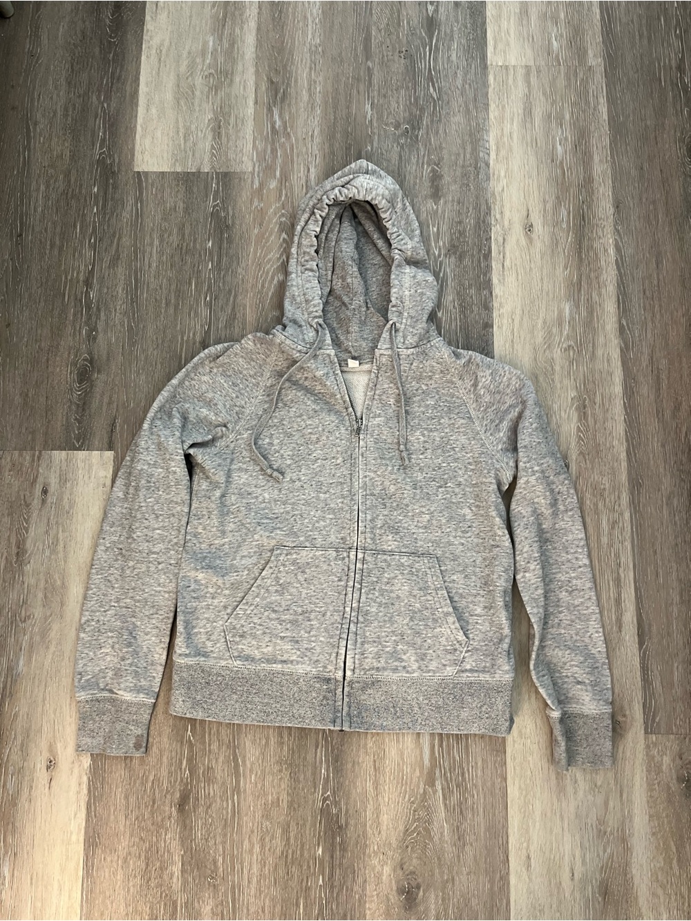 Uniqlo Womens Hoodie Size M Gray Heather Full Zip Sweatshirt Minimalist